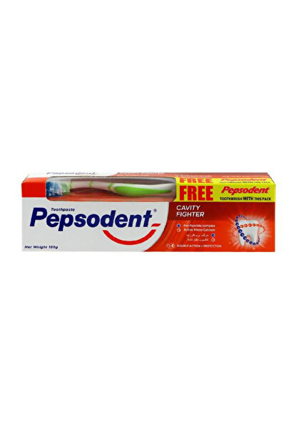 Pepsodent ببسودنت معجون الاسنان 150 جرام محارب التسوس مع فرشاه اسنان مجانا