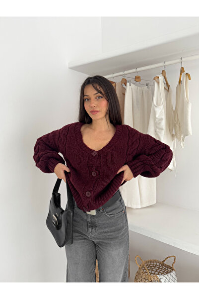 fiolin Extra Soft 4 Button V-Neck Cardigan