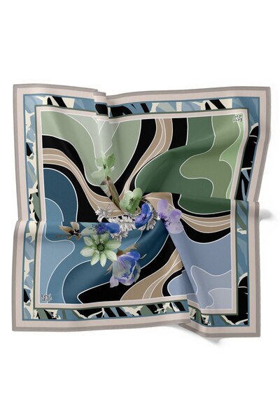 Levidor Φουλάρι με λουλουδάτο σχέδιο μπατίκ με λαμπερό κρυστάλλινο σχέδιο