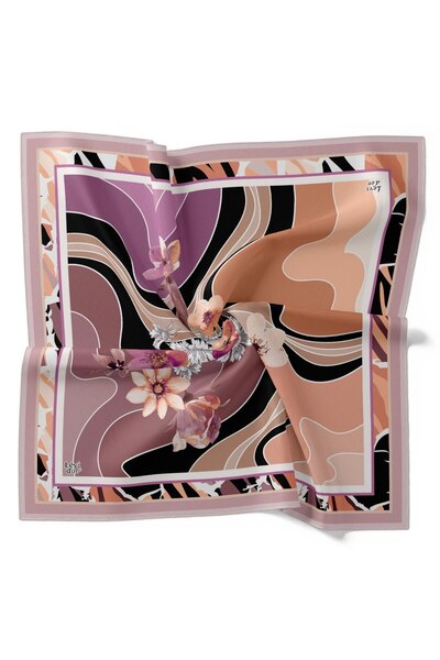 Levidor Φουλάρι με λουλουδάτο σχέδιο μπατίκ με λαμπερό κρυστάλλινο σχέδιο