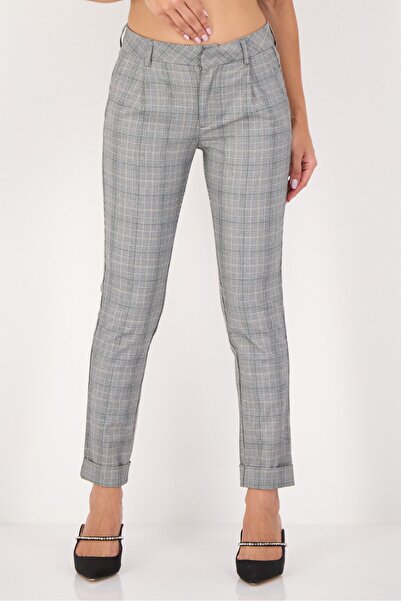 Reiko Women Cigarette Fit Plaid Dress Pants, Multicolor