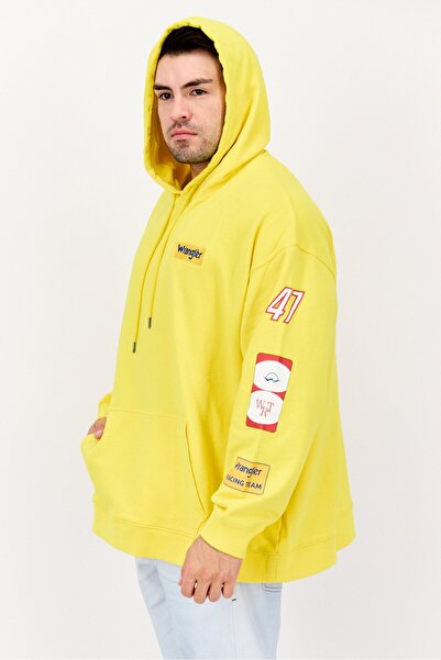 WRANGLER Men Embroidered Long Sleeves Hooded Sweatshirt, Yellow