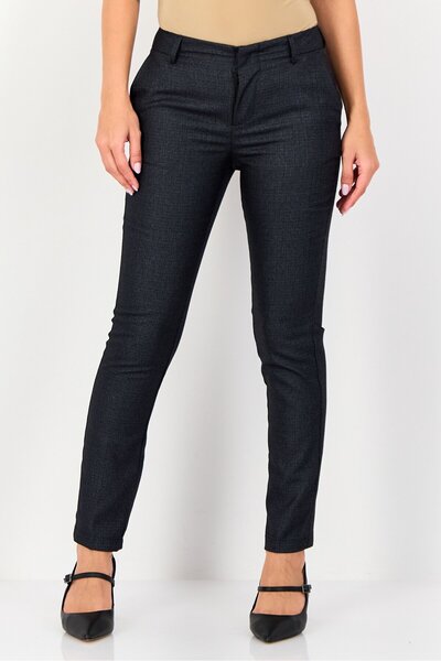 Reiko Women Regular Fit Metallic Dress Pants, Black