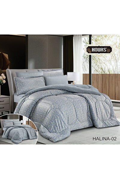 HOURS مفرش شتوي فرو ومخمل بحشوة ثقيلة مناسب لمقاس سرير مفرد 120×200 سم من هورس مكون من 4قطع 290 غرزة