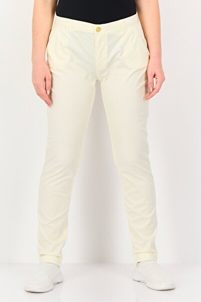 Reiko Women Regular Fit Solid Chino Pants, Cream