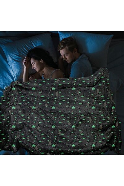 PROCART Phosphorescent blanket 150x200 cm, PROCART, glow-in-the-dark stars, soft and comfortable