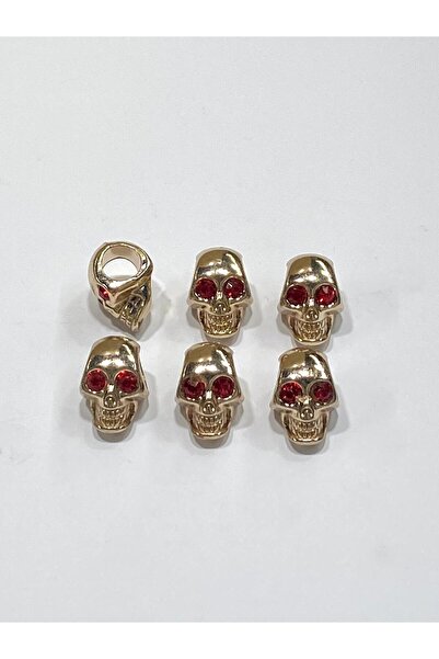 karantuhafiye إكسسوار جمجمة معدنية / إكسسوار رباط / مجموعة من 6 قطع