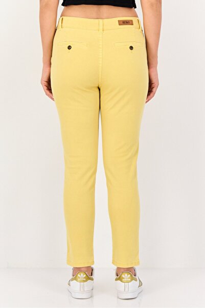 Reiko Women Tapered Fit Solid Chino Pants, Mustard