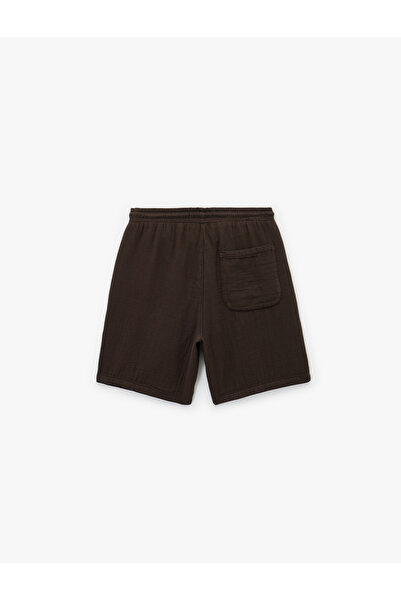Koton Cotton Regular Fit Shorts with Pockets and Lace-Up Waist