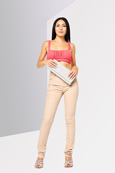 Lacoste Women Slim Fit Corduroy Pants, Beige