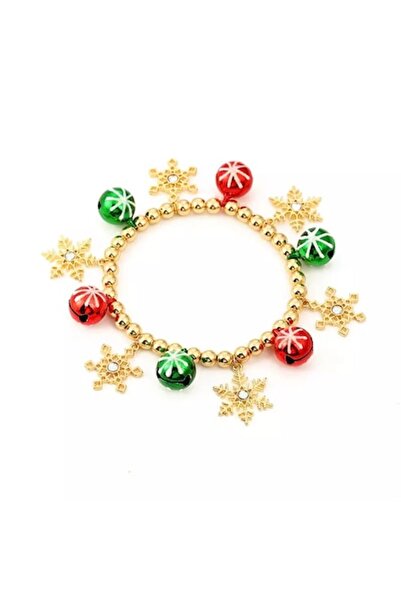 Tessero Brățară de damă cu model de Crăciun, oțel inoxidabil placat cu aur,