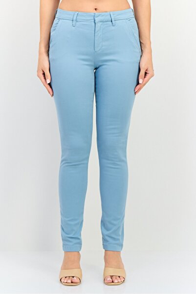 Reiko Women Regular Fit Solid Chino Pants, Light Sea Green