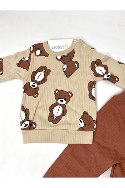 bebekyol Teddy Bear Printed Baby Set