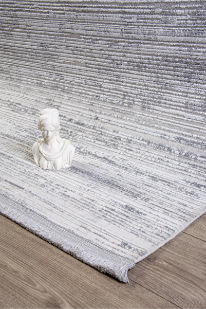 Güney Halı Gri Modern Doğal Taban Saçaklı Özel Ölçü Salon Koridor Mutfak Çocuk Oturma Odası Halısı Yolluk