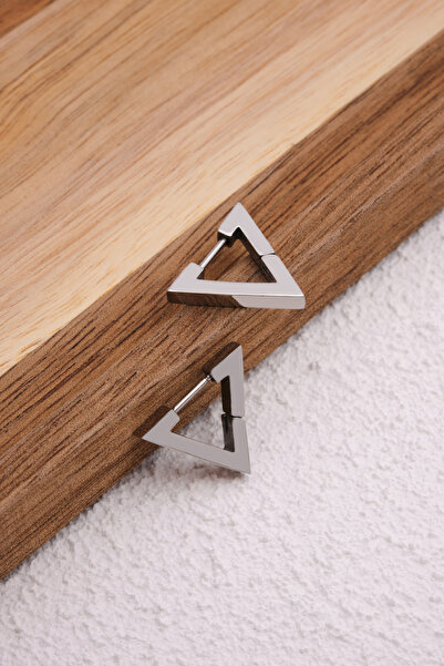 ByFlorya Jewelry Steel Triangle Earrings Non Tarnish 2.5cm Suitable for Daily Wear Plate