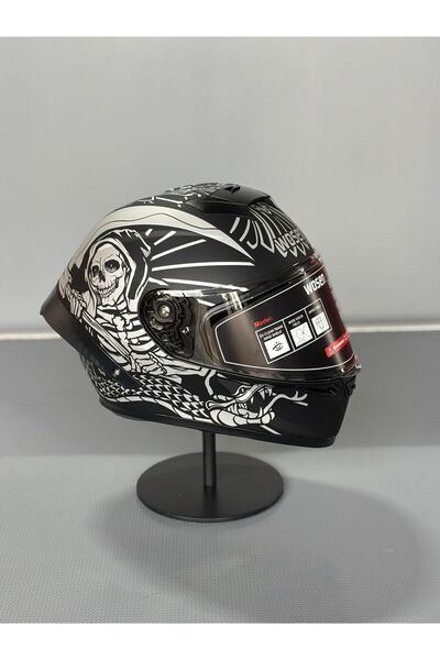 WOSEN Ws-602 Güneş Gözlüklü Full Face Kask (Şeffaf Vizörlü) MATT BLACK K7 (602)