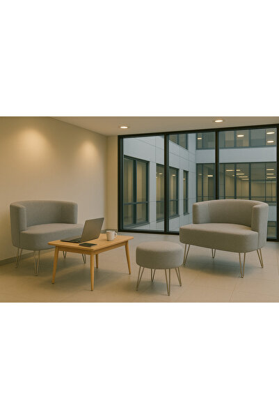 AY CONCEPT Elegance 2'li Çay Seti Berjer Ve Puf Takımı