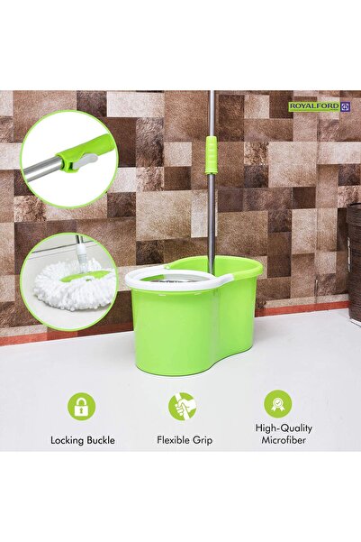 Generic Easy Magic Floor Cleaning 360° Spin Bucket Mop Set With Dual Mop Heads