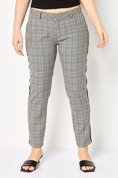 Reiko بنطلون نسائي بقصة مستقيمة منقوش بمقاس سيجارة، متعدد الألوان