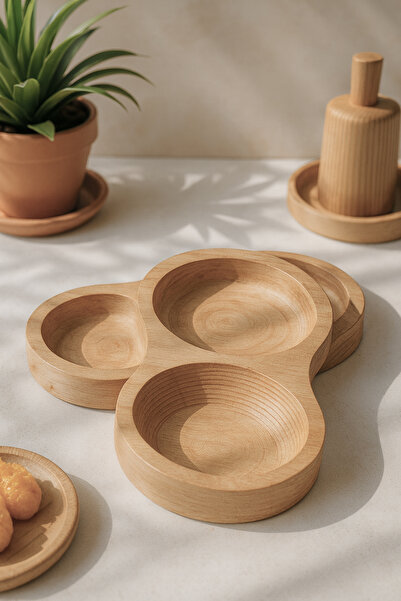 Zox craft Infinite Amplifier Shaped Wooden Snack Bowl Set (2 Pieces)