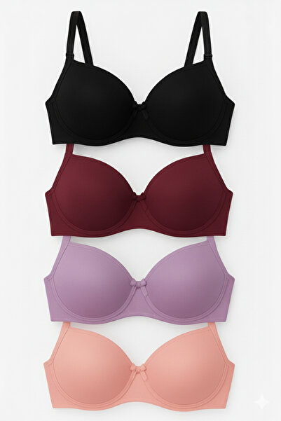 SOFENNA Women's Wire-Filled Supported Daily 4-Piece Bra Set