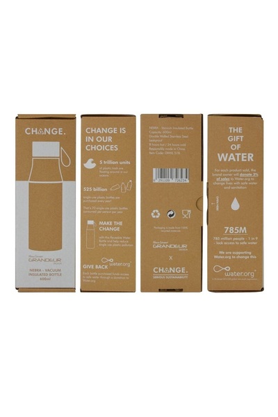 SQUARE ONE GIFTS R-NEBRA - CHANGE Collection Recycled Stainless Steel Vacuum Bottle