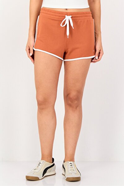 Forever 21 Women Brand Logo Basic Shorts, Brown