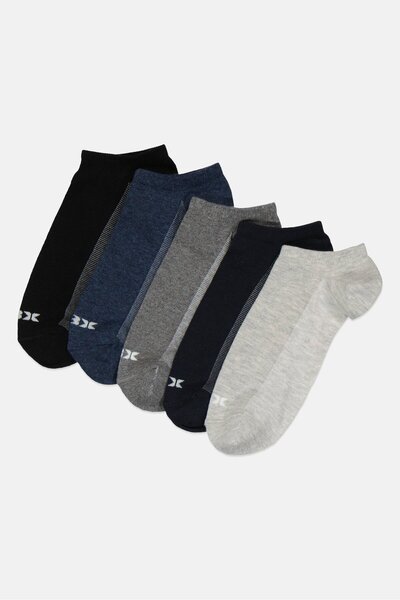 RBX Men 5 Pair Brand Logo Allday Ankle Socks, Multicolor