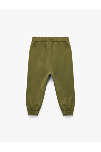 Koton Pantaloni de sport din bumbac cu talie cu dantelă și detaliu de buzunar basic