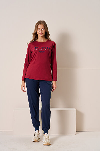 Owersleep Ženska Pamučni džersej Single jersey Odgovarajući okrugla kragna pi...