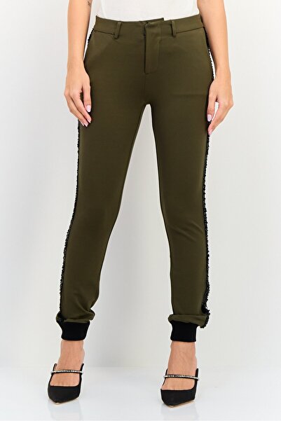 Reiko Women Regular Fit Solid Jogger Pants, Olive