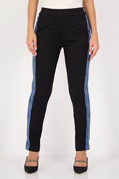 Reiko Women Street Fit Plain Sweatpants, Black