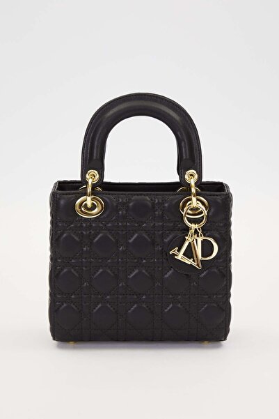 Levidor Premium Anahtarlıklı Kapitone El Çantası Siyah