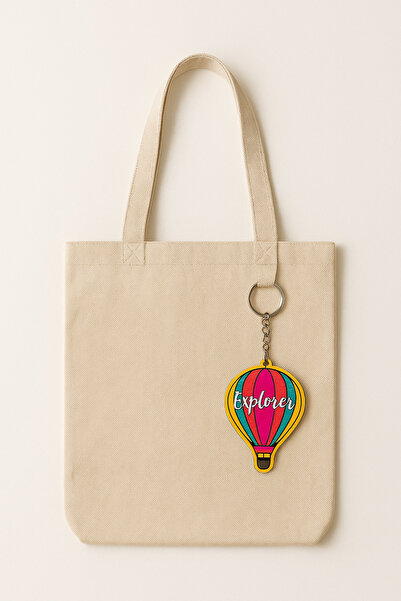 Fynbos سلسلة مفاتيح إكسبلورر بتصميم بالون ملون - زينة للحقائب وإكسسوار هدايا