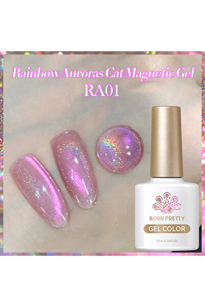Born Pretty Rainbow Aurora Cat Magnetic Gel/Aurora Gökkuşağı Kedi Gözü Kalıcı...