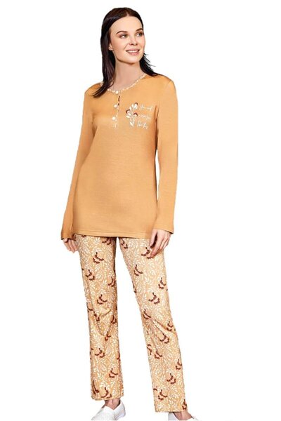 FLZ Women's Long Sleeve Pajama Set Viscose Seasonal Dowry 09-133