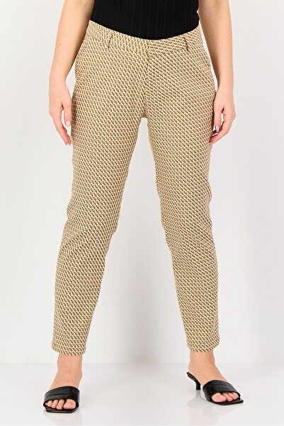 Reiko Women Cigarette Fit Allover Print Dress Pants, Multicolor