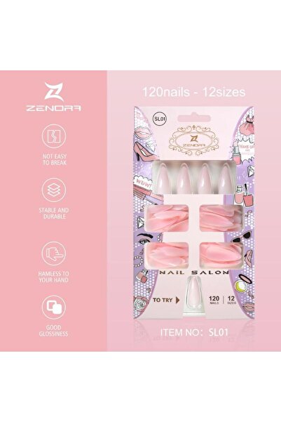 LOCK 120pcs Medium Square Press on Nails - 12 Sizes - Off White False Nails -Full Cover Acrylic Nail Tips