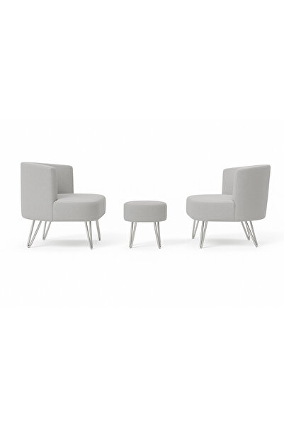 AY CONCEPT Elegance 2'li Çay Seti Berjer Ve Puf Takımı