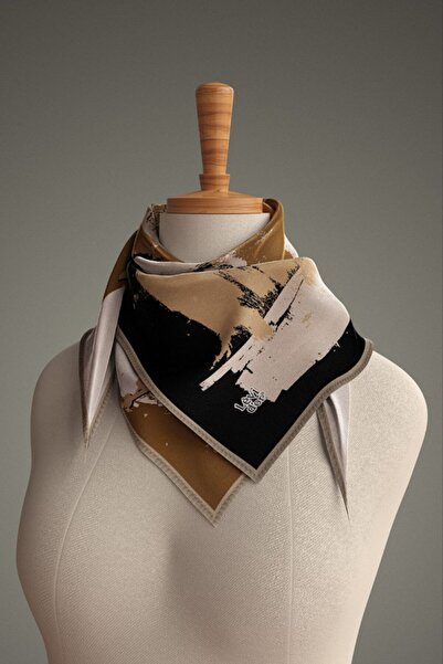 Levidor Αφηρημένο μοτίβο με πινέλο με φύλλα, αστραφτερό κρυστάλλινο κασκόλ