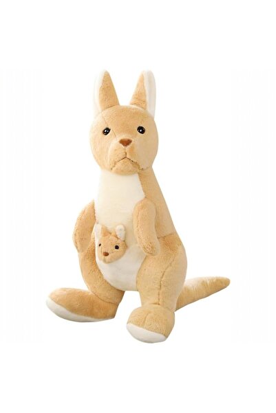 Malvys Malvys® Plush Toy – Cream Kangaroo “Roo” with “Mini-Roo” Baby in Pouch, 45 cm, Soft and Cuddly