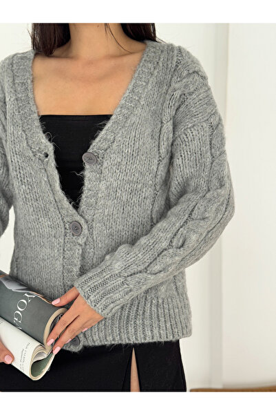 fiolin Extra Soft 4 Button V-Neck Cardigan