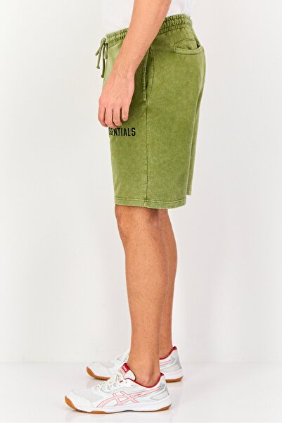 BLANK ESSENTIALS Men Brand Logo Basic Shorts, Olive