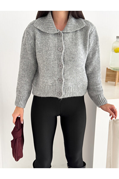 fiolin Extra Soft Collar Detailed Knitwear Cardigan