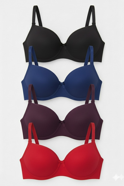 SOFENNA Women's Wire-Filled Supported Daily 4-Piece Bra Set