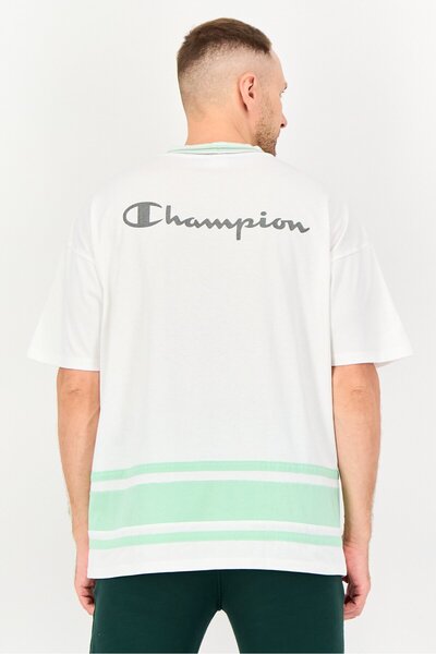 Champion Men Sportswear Fit Short Sleeve Embroidered Logo T-Shirt, White