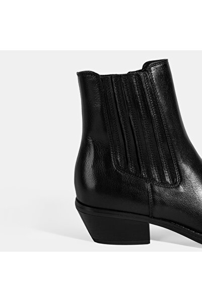 Desa Kadın Siyah Topuklu Deri Bot