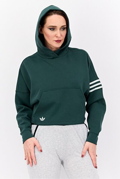 adidas Women Sportswear Fit Long Sleeve Outdoor Hoodie, Green