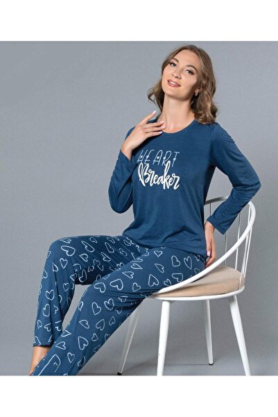 Alperi UZUN KOL MEVSİMLİK PİJAMA TAKIMI VİSKON 790-56