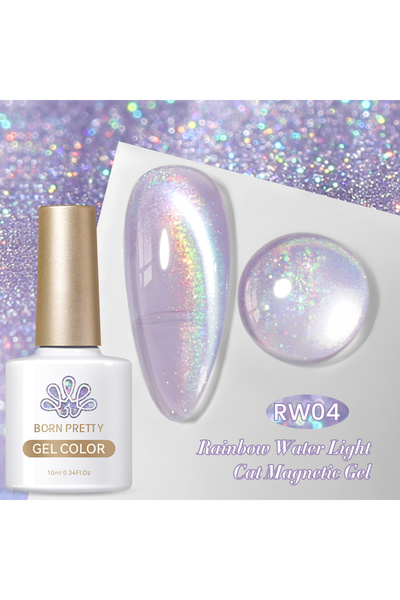 Born Pretty Rainbow Water Light Cat Magnetic Gel/Gökkuşağı Işıltılı Kedi Gözü...